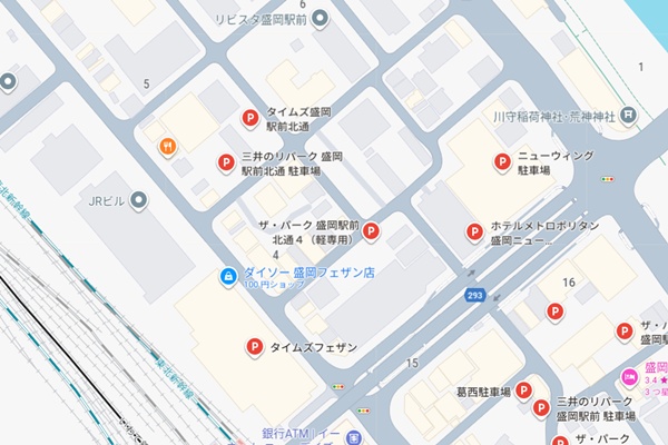 東京ノーストクリニック盛岡院の駐車場