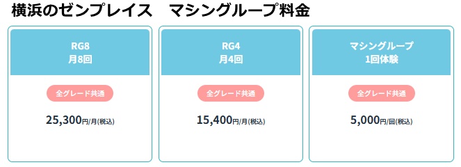 横浜のゼンプレイスピラティスの料金