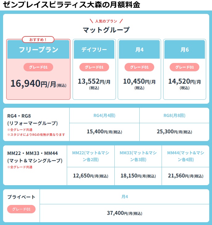 ゼンプレイスピラティス大森店
