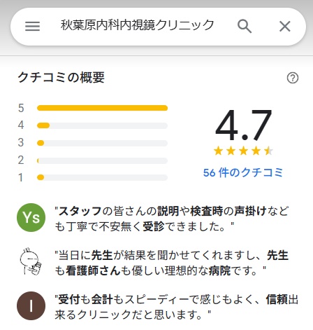 秋葉原内視鏡クリニック　秋葉原　口コミ