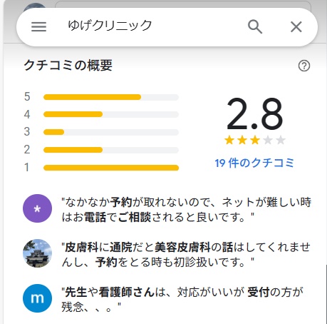 ゆげクリニック　宮崎　口コミ